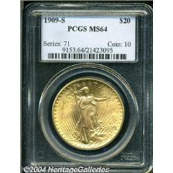1909-S $20 MS64 PCGS.