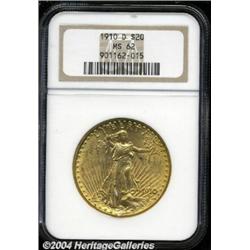 1910-D $20 MS62 NGC.