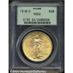 1910-D $20 MS64 PCGS.