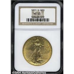 1911-D $20 MS63 NGC.