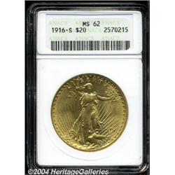1916-S $20 MS62 ANACS.