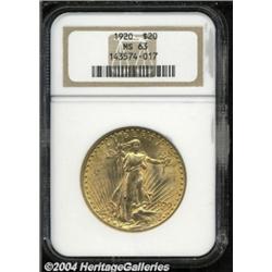 1920 $20 MS63 NGC.