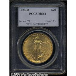 1923-D $20 MS64 PCGS.
