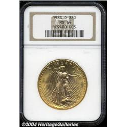1923-D $20 MS64 NGC.