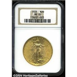1925 $20 MS65 NGC.