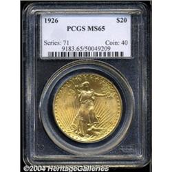 1926 $20 MS65 PCGS.