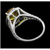 Image 3 : 14KT White Gold 2.50ct Yellow Sapphire and Diamond Ring