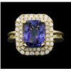 14KT White Gold 3.66ct Tanzanite and Diamond Ring
