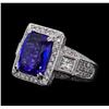 Image 2 : 14KT White Gold 5.20ct Tanzanite and Diamond Ring