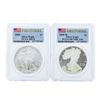 Image 1 : Lot of (2) 2008 $1 American Silver Eagle Coins PCGS MS70 & PR70DCAM