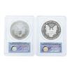 Image 2 : Lot of (2) 2008 $1 American Silver Eagle Coins PCGS MS70 & PR70DCAM