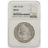 Image 1 : 1881-CC $1 Morgan Silver Dollar Coin NGC MS63