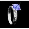 Image 4 : 14KT White Gold 2.21ct. Tanzanite and Diamond Ring