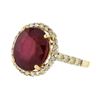 Image 2 : 14KT Yellow Gold 7.22ct Ruby and Diamond Ring