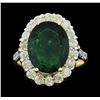 Image 1 : 14KT Yellow Gold 4.07ct Emerald and Diamond Ring