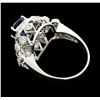 Image 3 : 14KT White Gold 2.07ct Sappire and Diamond Ring