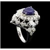 Image 4 : 14KT White Gold 2.07ct Sappire and Diamond Ring