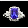 Image 1 : 14KT White Gold 4.00ct Tanzanite and Diamond Ring