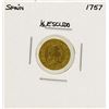 Image 1 : 1757 Ferdinand VI Spanish 1/2 Escudos Gold Coin