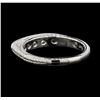 Image 3 : Platinum 0.30ctw Diamond Engraved Scroll Design Ring