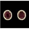 Image 1 : 14KT Yellow Gold 12.07ctw Ruby and Diamond Earrings