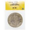 Image 1 : 1760 Thal Germany Bavaria Coin ANACS VF35