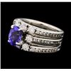Image 2 : 14KT White Gold 1.49ct Tanzanite and Diamond Ring