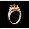 Image 3 : 14KT Yellow Gold 2.02ct Ruby and Diamond Ring