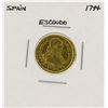 Image 1 : 1794 Charles IV Spanish Escudo Gold Coin