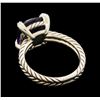 Image 3 : David Yurman .925 Silver "Chatelaine" 5.00ct Amethyst and Diamond Ring
