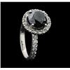 Image 4 : 14KT White Gold 5.57ctw Black Diamond Ring