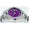 Image 2 : Rolex Ladies Stainless Steel Sapphire and Diamond Datejust Wristwatch