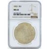 Image 1 : 1923 $1 Peace Silver Dollar Coin NGC MS63