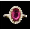 Image 1 : 14KT Yellow Gold 4.19ct Ruby and Diamond Ring