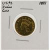 Image 1 : 1855 $3 Indian Princess Head Gold Coin