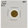 Image 1 : 1853 $1 Liberty Head Gold Dollar Coin