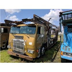 1999 FREIGHTLINER FL8 CAR CARRIER TRUCK VIN/SN:1FVX4WEB6XLA33908 CAB OVER, T/A, CAT ENGINE, 9 SPEED 