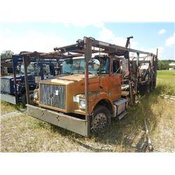 1998 VOLVO WAH64 CAR CARRIER TRUCK VIN/SN:4VHPCAPF9WN737895 T/A, CUMMINS 370HP ENGINE, 10 SPD TRANS,