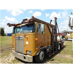 1990 KENWORTH K100E CAR CARRIER TRUCK VIN/SN:1XKED89X7LJ377627 CAB OVER, T/A, CAT 3406 ENGINE, 10 SP