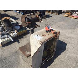 BENCH GRINDER, CABINET, WORK LIGHT