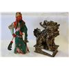 Image 1 : METAL FOO DOG AND EASTERN FIGURE