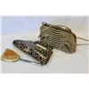 Image 1 : ANTIQUE ALIGATOR PURSE VANITY BRUSH AND OTHE PURSE