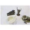 Image 2 : THREE METAL ANIMAL FIGURES AND INFIRMERY CUP
