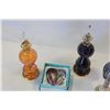 Image 2 : THREE ART GLASS PERFUME BOTTLES AND ART GLASS HEART PAPER WEIGHT