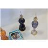 Image 3 : THREE ART GLASS PERFUME BOTTLES AND ART GLASS HEART PAPER WEIGHT