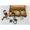 Image 2 : WOOD BOX OF JEWELLRY