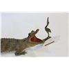 Image 3 : STUFFED ALLIGATOR + 3 CARVED WOOD ANIMAL FIGURES