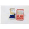 Image 1 : STERLING LADIES DINNER RING AND 10KT STUD EARRINGS