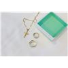 Image 2 : LOST PROPERTY NATIVE CARVED RING BANDS AND CRUCIFIX ON CHAIN