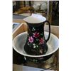 Image 1 : ANTIQUE HAND PAINTED JUG + BOWL SET